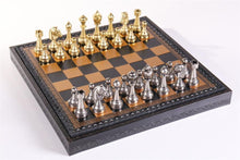 Load image into Gallery viewer, 14" Florentine Metal Chess Set and Storage Chest - Italy
