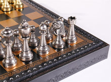 Load image into Gallery viewer, 14" Florentine Metal Chess Set and Storage Chest - Italy
