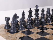 Load image into Gallery viewer, 16" Marble Chess Set American Design in Coral &amp; Black
