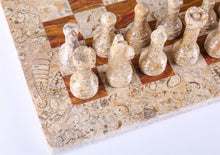 Load image into Gallery viewer, 16" Marble Chess Set in Coral and Red
