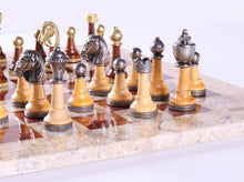 Load image into Gallery viewer, 16" Marble Chess Set with Florentine Pieces
