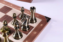 Load image into Gallery viewer, 21.5" Walnut and Metallic Style Set with Storage
