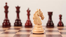 Load image into Gallery viewer, 4.5" Columbian Knight Padauk Chess Pieces

