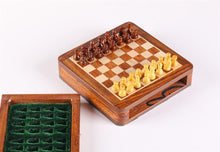 Load image into Gallery viewer, 5" Magnetic Wood Chess Game w/drawer
