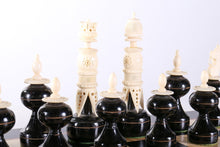 Load image into Gallery viewer, Rare Vintage Antique Bone and Wood Chessmen

