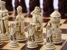 Load image into Gallery viewer, Camelot Chess Pieces by Berkeley - Cardinal Red
