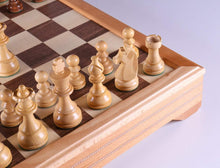 Load image into Gallery viewer, Championship Chess Set and Beech Wood Storage Board Combination
