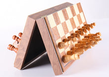 Load image into Gallery viewer, DEAL ITEM: 10 3/4" Magnetic Folding Walnut Chess Set
