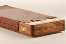 Load image into Gallery viewer, DEAL ITEM: Large 16" Folding Magnetic Golden Rosewood/Maple Chess Set in Leatherette Case
