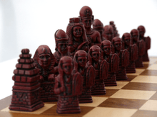 Load image into Gallery viewer, Egyptian Chess Pieces by Berkeley - Cardinal Red
