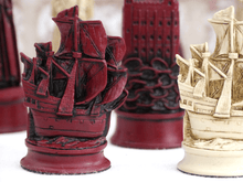 Load image into Gallery viewer, Elizabethan Chess Pieces by Berkeley - Cardinal Red
