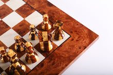 Load image into Gallery viewer, Exotic Zagreb Inlay Chess Set on Spain Elm and Rootwood
