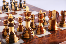 Load image into Gallery viewer, Exotic Zagreb Inlay Chess Set on Spain Elm and Rootwood
