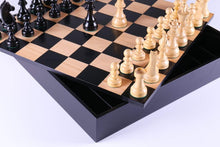 Load image into Gallery viewer, German Staunton Chessmen with Maple Storage Board
