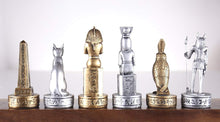 Load image into Gallery viewer, Gold and Silver Egyptian Chess Pieces
