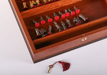 Load image into Gallery viewer, Gothic Chess Set with Cabinet Storage Board
