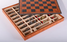 Load image into Gallery viewer, Gothic Chess Set with Leatherette Storage Board

