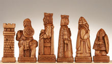 Load image into Gallery viewer, House of Hauteville Chessmen - Antique White and Brown Marble Resin
