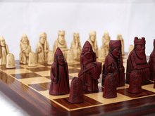 Load image into Gallery viewer, Isle of Lewis Chess Pieces by Berkeley - Cardinal Red
