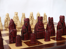 Load image into Gallery viewer, Isle of Lewis Chess Pieces by Berkeley - Cardinal Red
