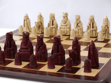 Load image into Gallery viewer, Isle of Lewis Chess Pieces by Berkeley - Cardinal Red
