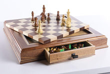 Load image into Gallery viewer, JLP Hardwood Cabinet with Drawers and Removable Chess Board
