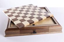 Load image into Gallery viewer, JLP Hardwood Cabinet with Drawers and Removable Chess Board
