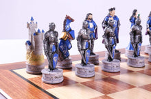 Load image into Gallery viewer, King Arthur Chess Set on Padauk Board
