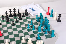 Load image into Gallery viewer, Large 4 Player Silicone Chess Set with Cloth Drawstring Bags
