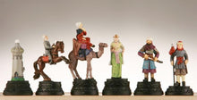 Load image into Gallery viewer, Large Crusades Handpainted Chessmen, 5" tall
