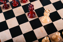 Load image into Gallery viewer, Luxury Chess Set in Padauk 4 5/8" on Birdseye Maple Board
