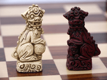 Load image into Gallery viewer, Mandarin Chess Pieces by Berkeley - Cardinal Red
