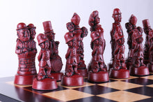 Load image into Gallery viewer, Hollywood's Golden Age Chess Set on Birdseye Maple Board
