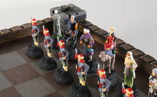 Load image into Gallery viewer, Medieval Metal Crusades Chess Set and Board
