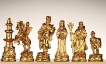 Load image into Gallery viewer, Pewter Medieval Chessmen - Gold and Silver
