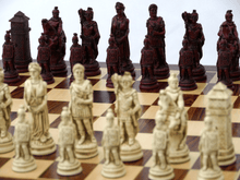 Load image into Gallery viewer, Roman Chess Pieces by Berkeley - Cardinal Red
