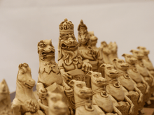 Load image into Gallery viewer, Royal Beasts Chess Pieces by Berkeley - Cardinal Red
