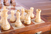 Load image into Gallery viewer, SCRATCH &amp; DENT: Large 18" Folding Magnetic Rosewood/Maple Chess Set in Leatherette Case
