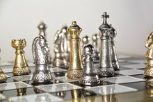Load image into Gallery viewer, Staunton Chess Set - Gold and Silver - 11"
