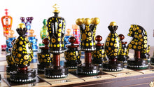 Load image into Gallery viewer, Sydney Gruber Painted 20" Large King's Inlaid Chess Set #1
