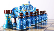 Load image into Gallery viewer, Sydney Gruber Painted 20" Large King's Inlaid Chess Set #2
