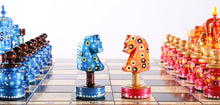 Load image into Gallery viewer, Sydney Gruber Painted 20" Large King's Inlaid Chess Set #2
