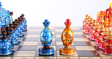 Load image into Gallery viewer, Sydney Gruber Painted 20" Large King's Inlaid Chess Set #2
