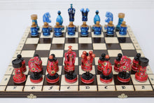 Load image into Gallery viewer, Sydney Gruber Painted 20" Large King's Inlaid Chess Set #4
