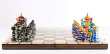 Load image into Gallery viewer, Sydney Gruber Painted 20" Large King's Inlaid Chess Set #7 in Multi-color and Black
