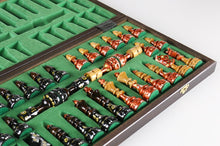 Load image into Gallery viewer, Sydney Gruber Painted Bronze &amp; Black India Chess Set
