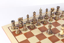 Load image into Gallery viewer, The 4" Burnt Zagreb Chess Set Combo with Storage

