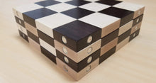 Load image into Gallery viewer, the STACK Chessboard - Tournament Edition in Wenge and Maple (DISCOUNTED FOR IMPERFECTION)
