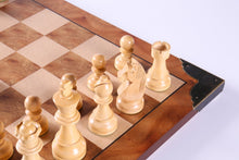 Load image into Gallery viewer, Timeless Chess Pieces on Burl Wood Board
