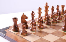 Load image into Gallery viewer, Timeless Chess Pieces on Burl Wood Board
